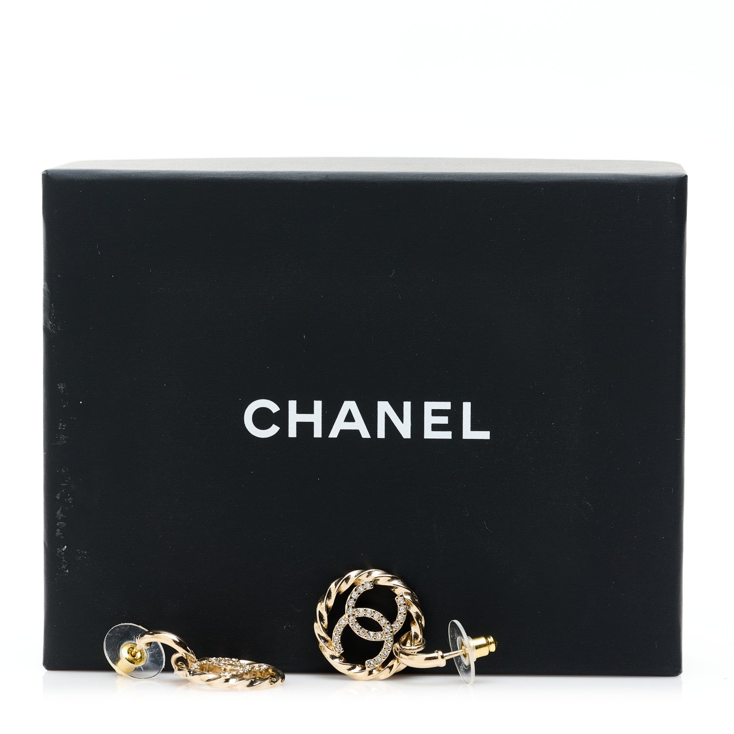 Chanel Twist Crystal CC Drop Earrings Gold 5 of 5