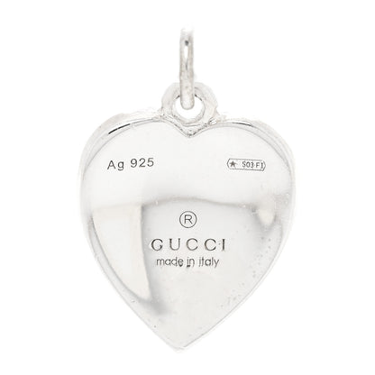 Gucci Sterling Silver Enamel Interlocking G Heart Pendant Red 3 of 3