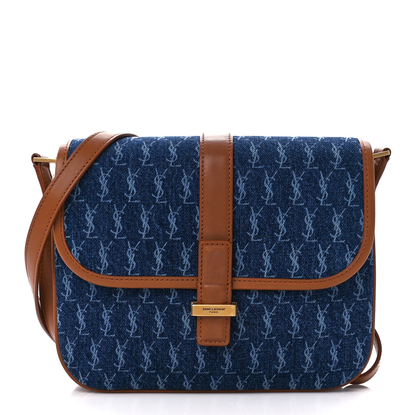 Suede All-Over Monogram Small Le Monogramme Satchel Denim