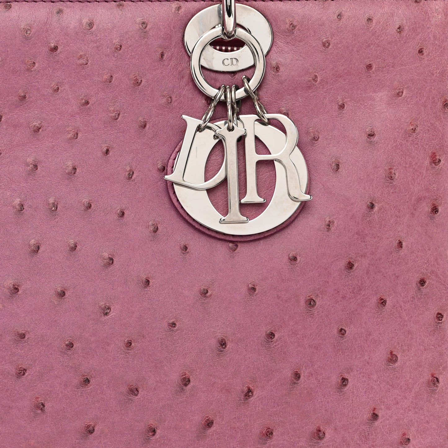 Ostrich Large Lady Dior Pink