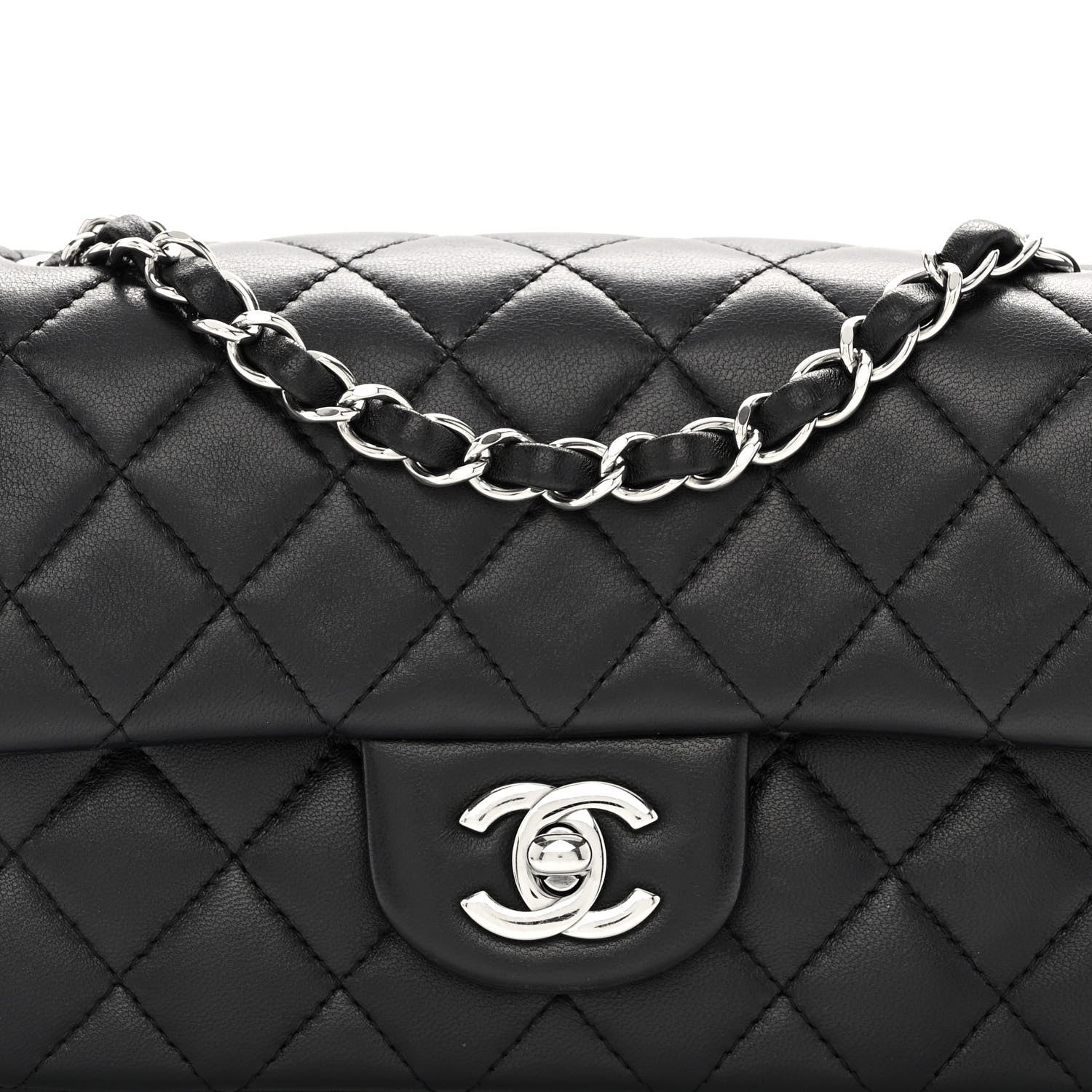Chanel Lambskin Quilted Mini Rectangular Flap Black 8 of 10