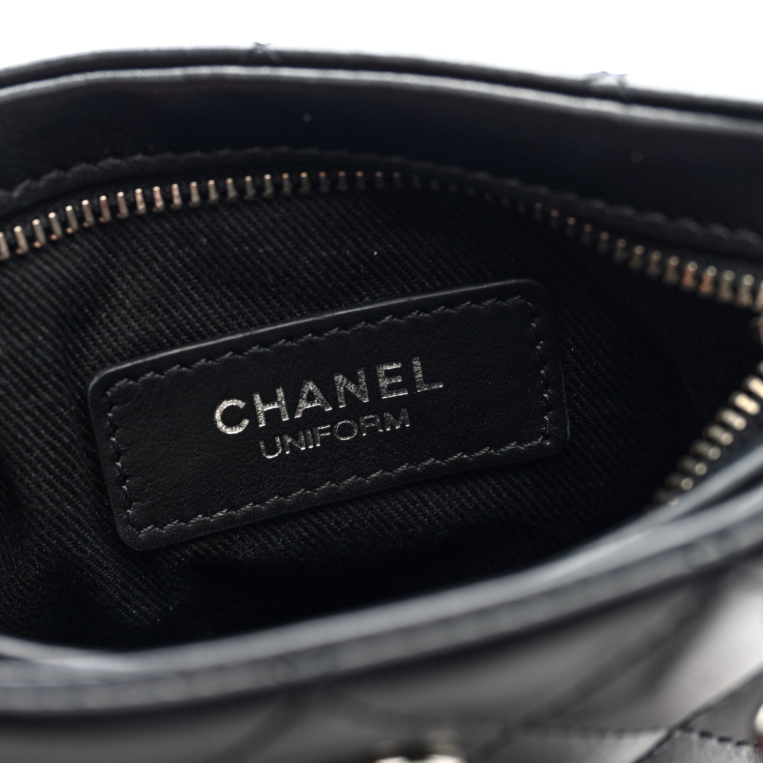 Chanel Lambskin Quilted Uniform Crossbody Bag Black 7 of 11