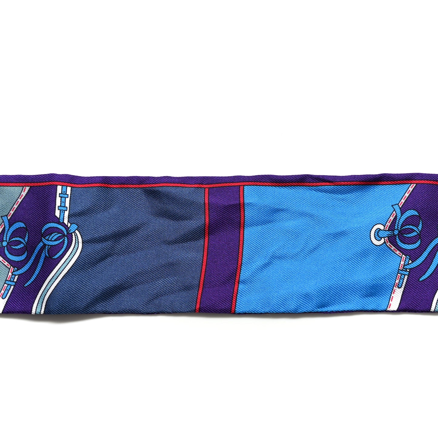 Silk Camails Twilly Scarf Violet Azure Celado
