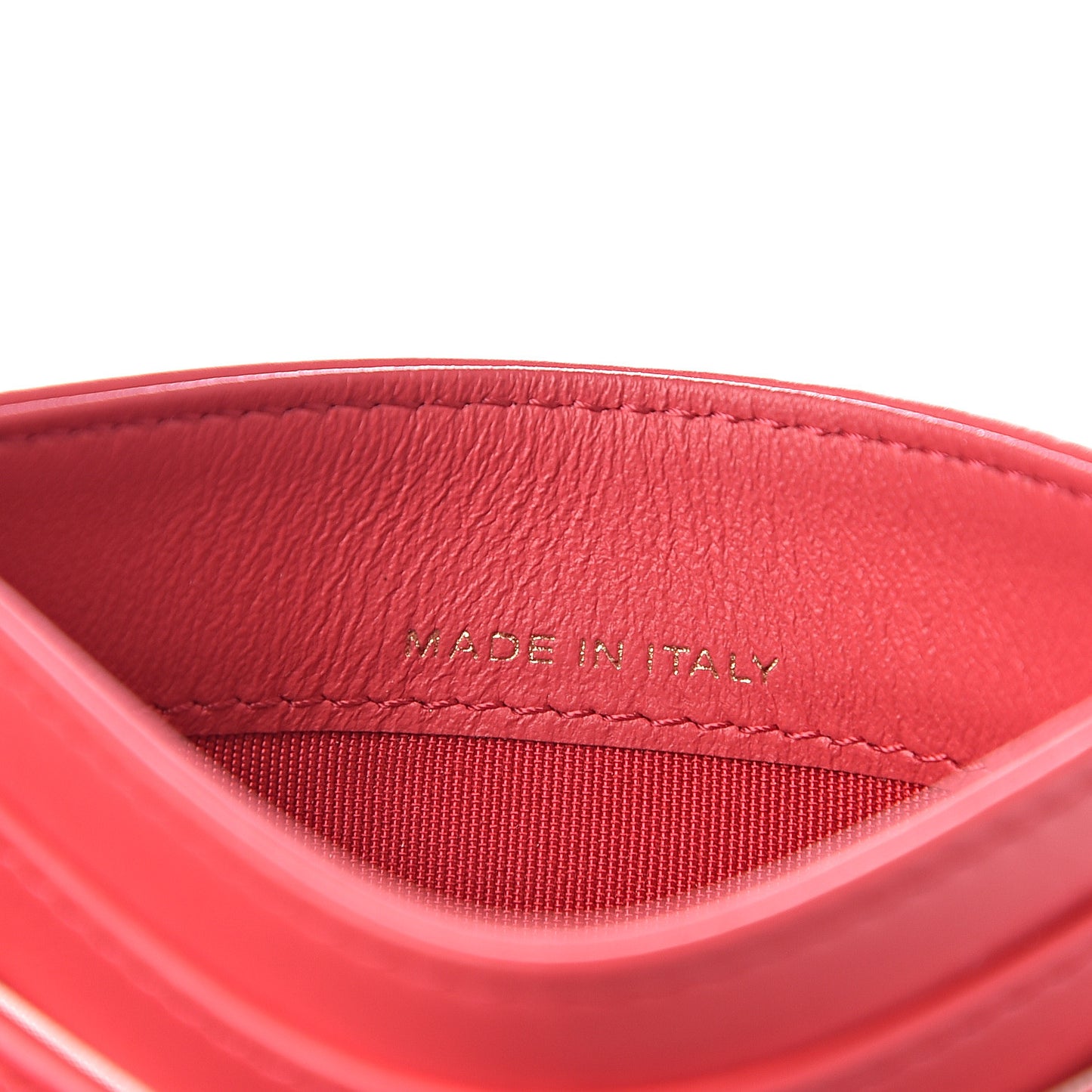 Aged Calfskin Quilted Reissue Card Holder Red