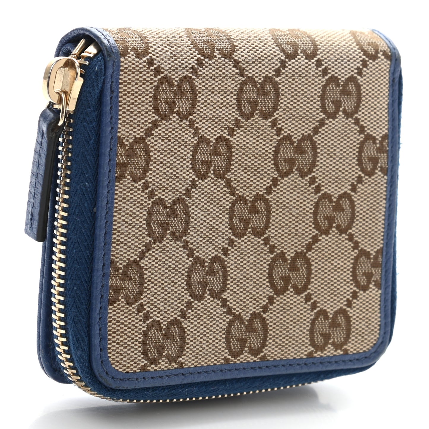 Monogram Dollar Calfskin Zip Around French Flap Wallet Beige Ebony Caspian