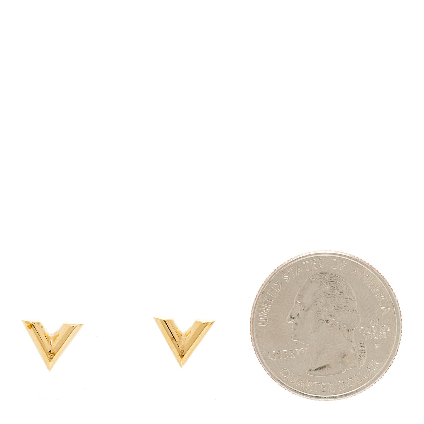 Brass Essential V Stud Earrings Gold