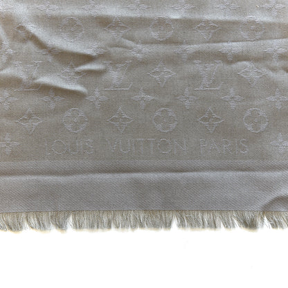 Louis Vuitton Silk Wool Monogram Shawl Beige 5 of 5