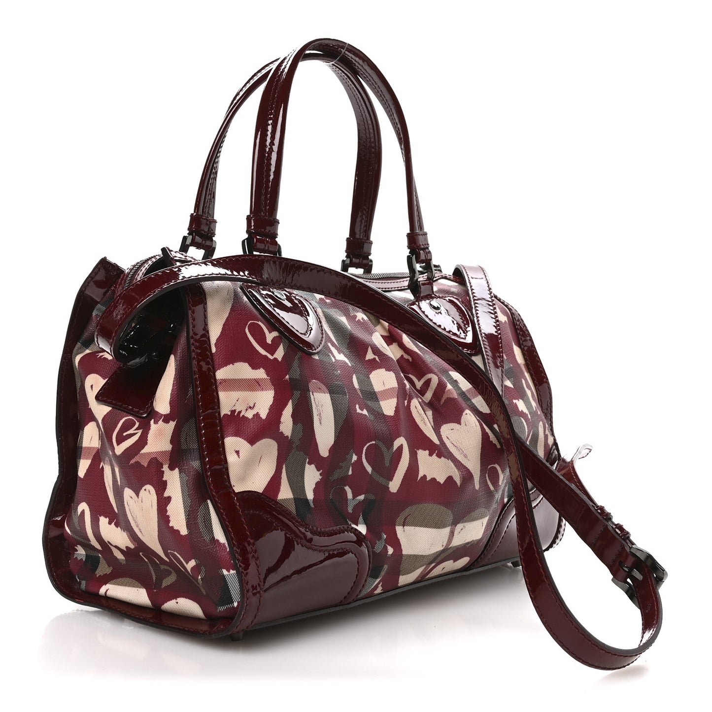 Nova Check Heart Print Pilgrim Satchel Berry