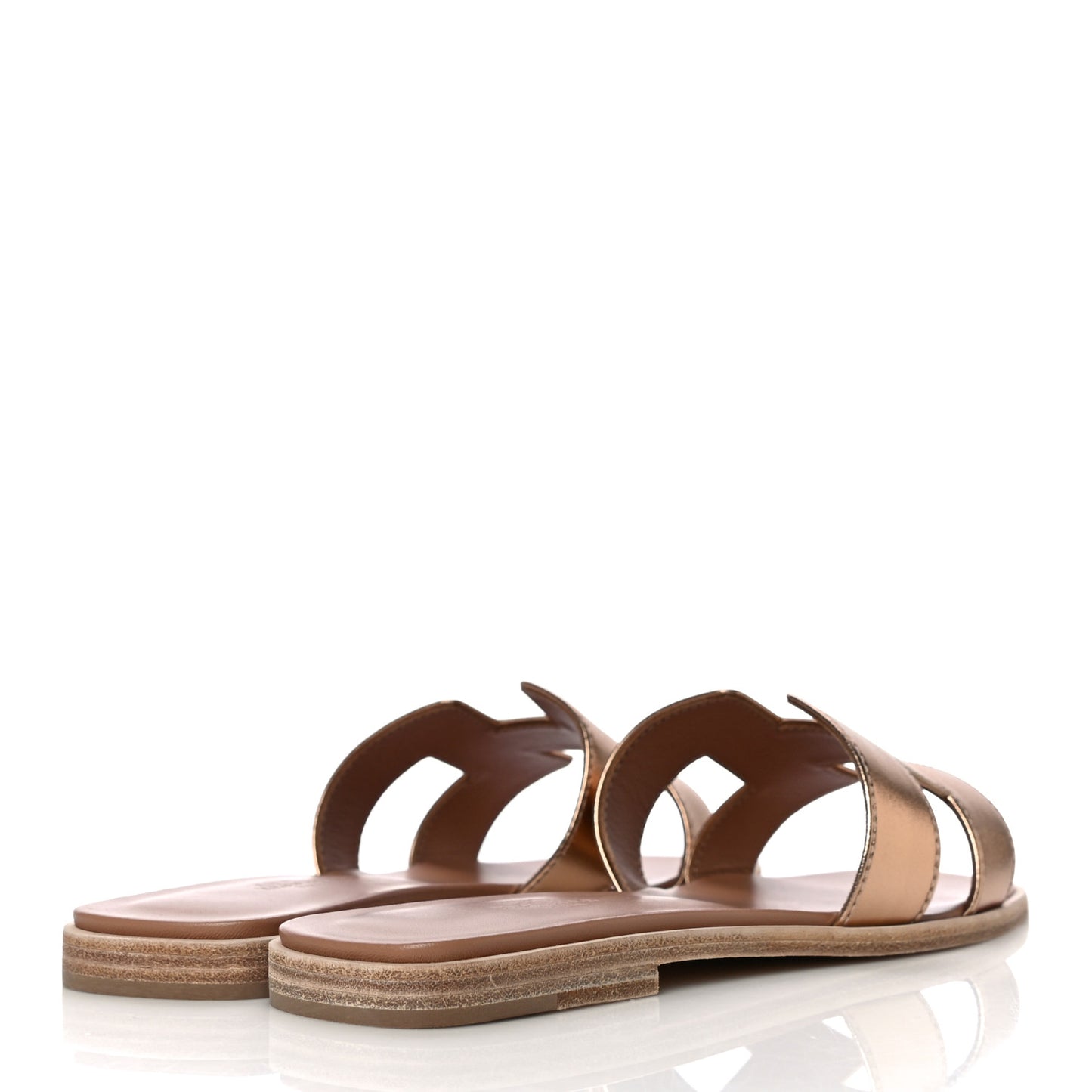 Metallic Calfskin Oran Sandals 37 Rose Dore