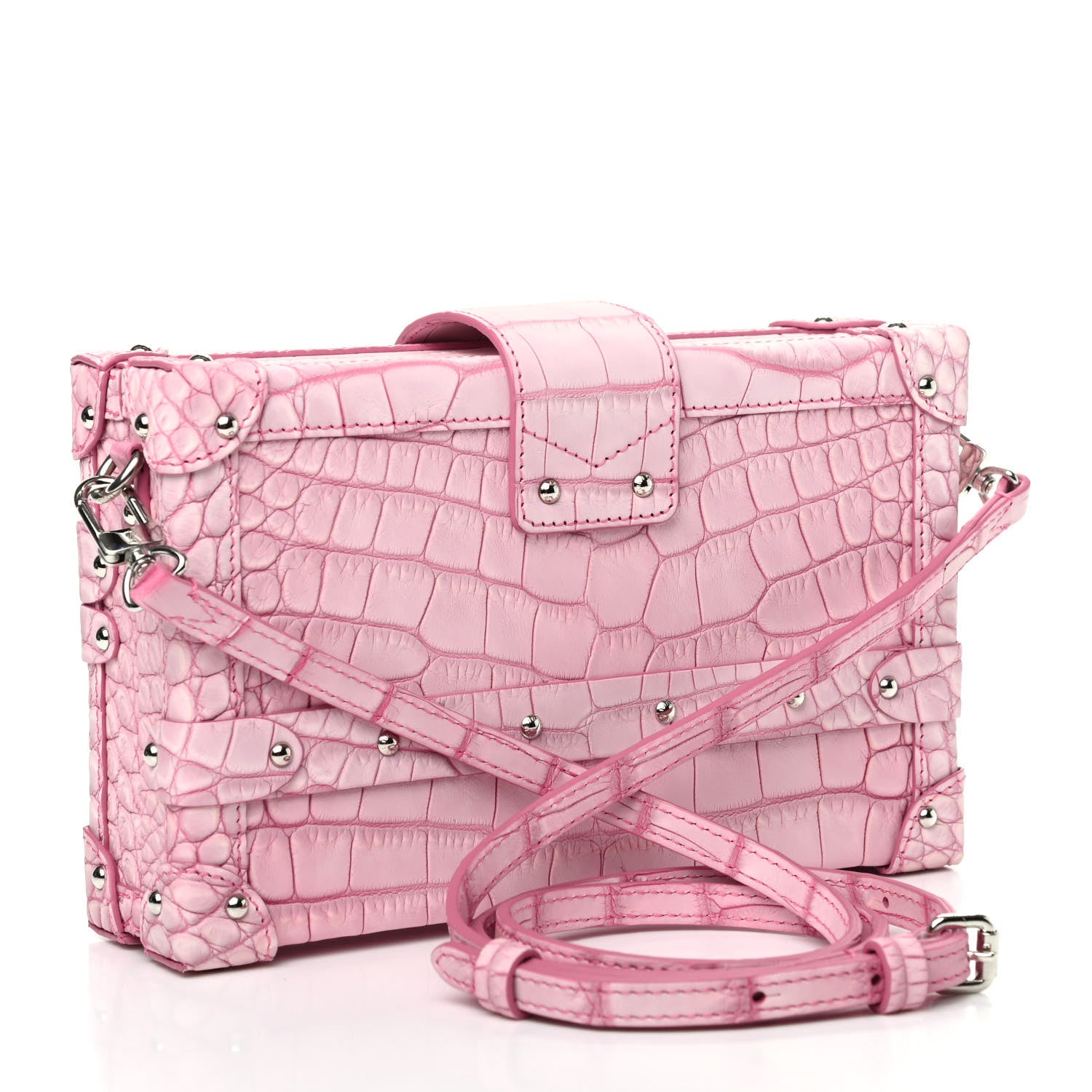 Louis Vuitton Alligator Petite Malle Pink 3 of 10