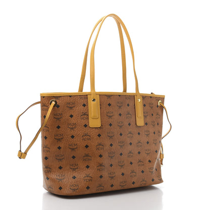 MCM Visetos Medium Liz Reversible Shopper Tote Cognac Yellow 3 of 15