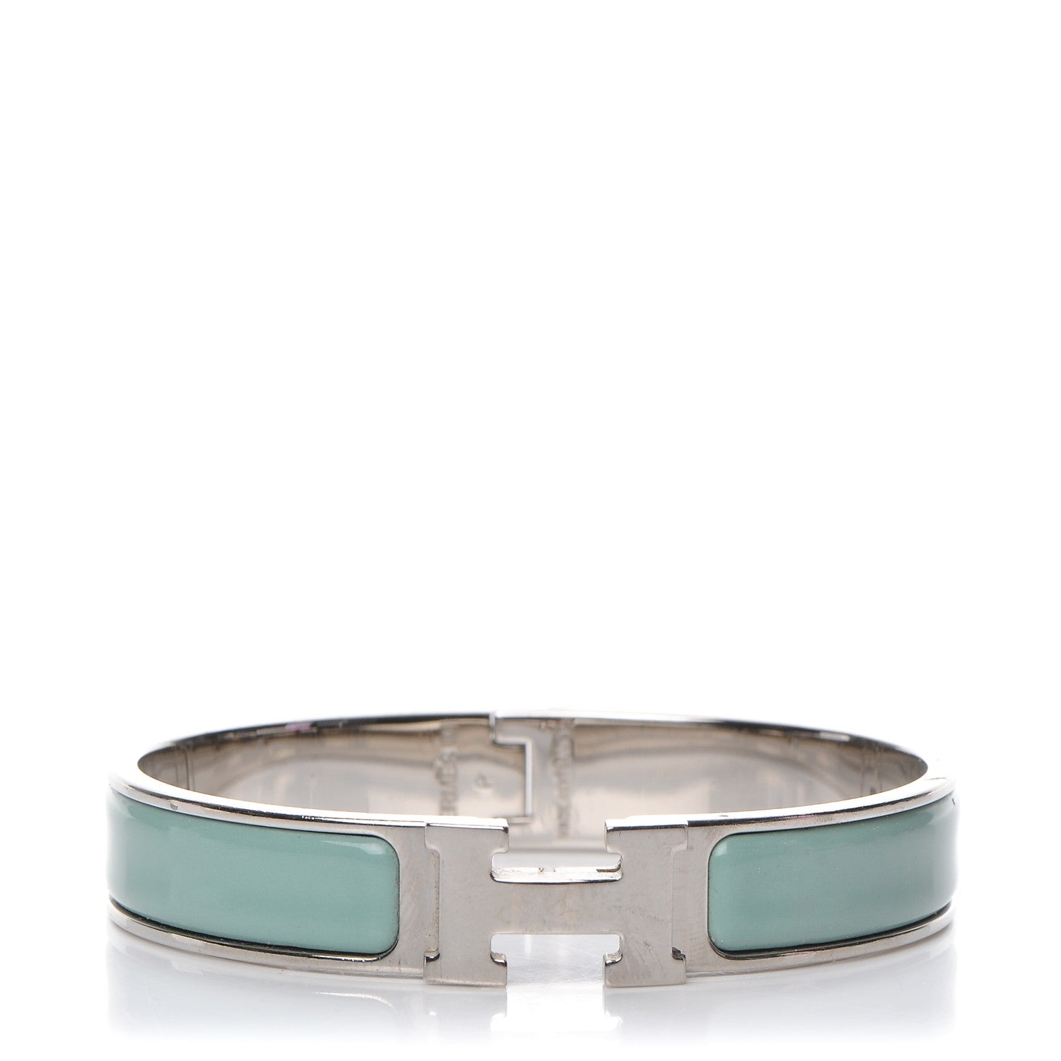 Hermes Enamel Narrow Clic Clac H Bracelet PM Jade 1 of 5