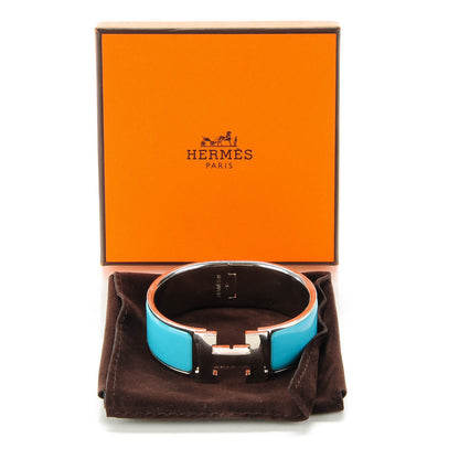 Hermes Enamel Wide Clic Clac H Bracelet PM Turquoise 5 of 6