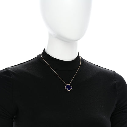 Van Cleef & Arpels 18K Yellow Gold Blue Sevres Porcelain Magic Alhambra Vendome Necklace 2 of 5