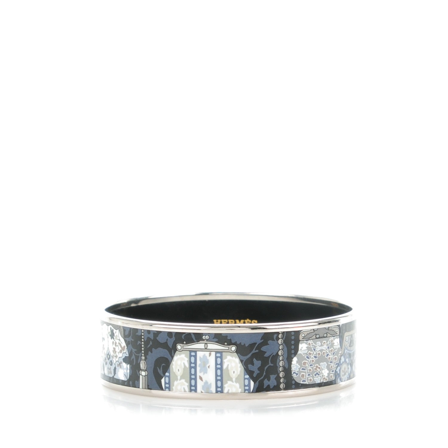 Hermes Enamel Printed Cachemire de Tamara Wide Bracelet 65 1 of 5
