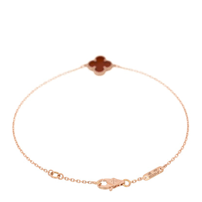 Van Cleef & Arpels 18K Rose Gold Carnelian Sweet Alhambra Bracelet 2 of 5