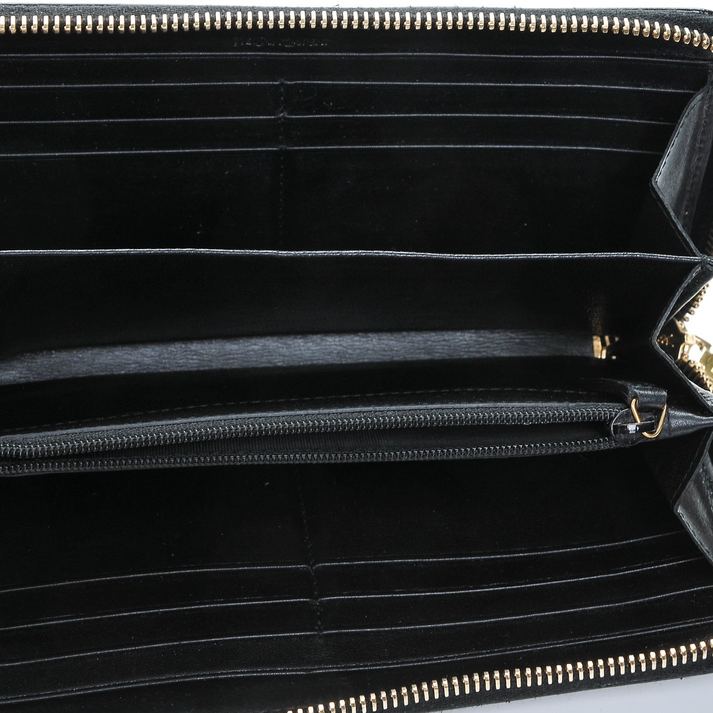 Patent Belle De Jour Zip Around Wallet Black