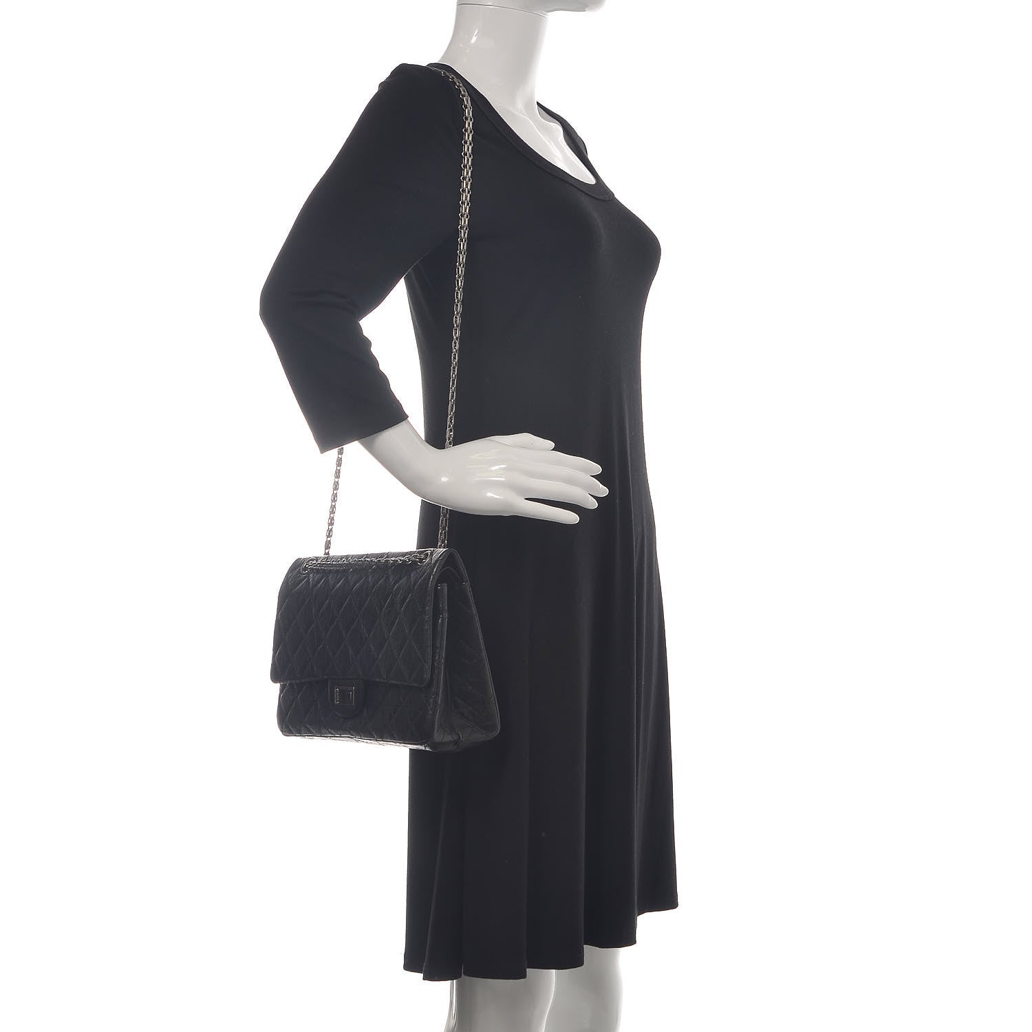 Chanel Aged Calfskin Quilted 2.55 Reissue 226 Flap Black 3 of 11
