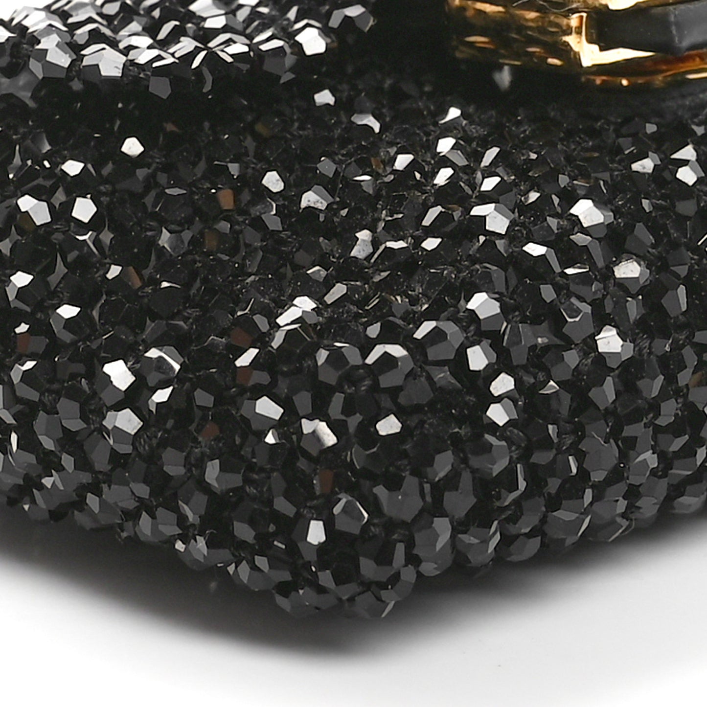 Crystal Vitello King Beaded Mini Pico Baguette Charm Black