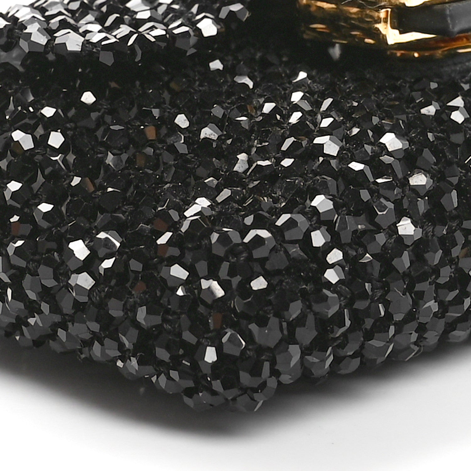 Fendi Crystal Vitello King Beaded Mini Pico Baguette Charm Black 7 of 9