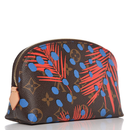 Louis Vuitton Monogram Jungle Dots Cosmetic Pouch Coquelicot Denim 3 of 6