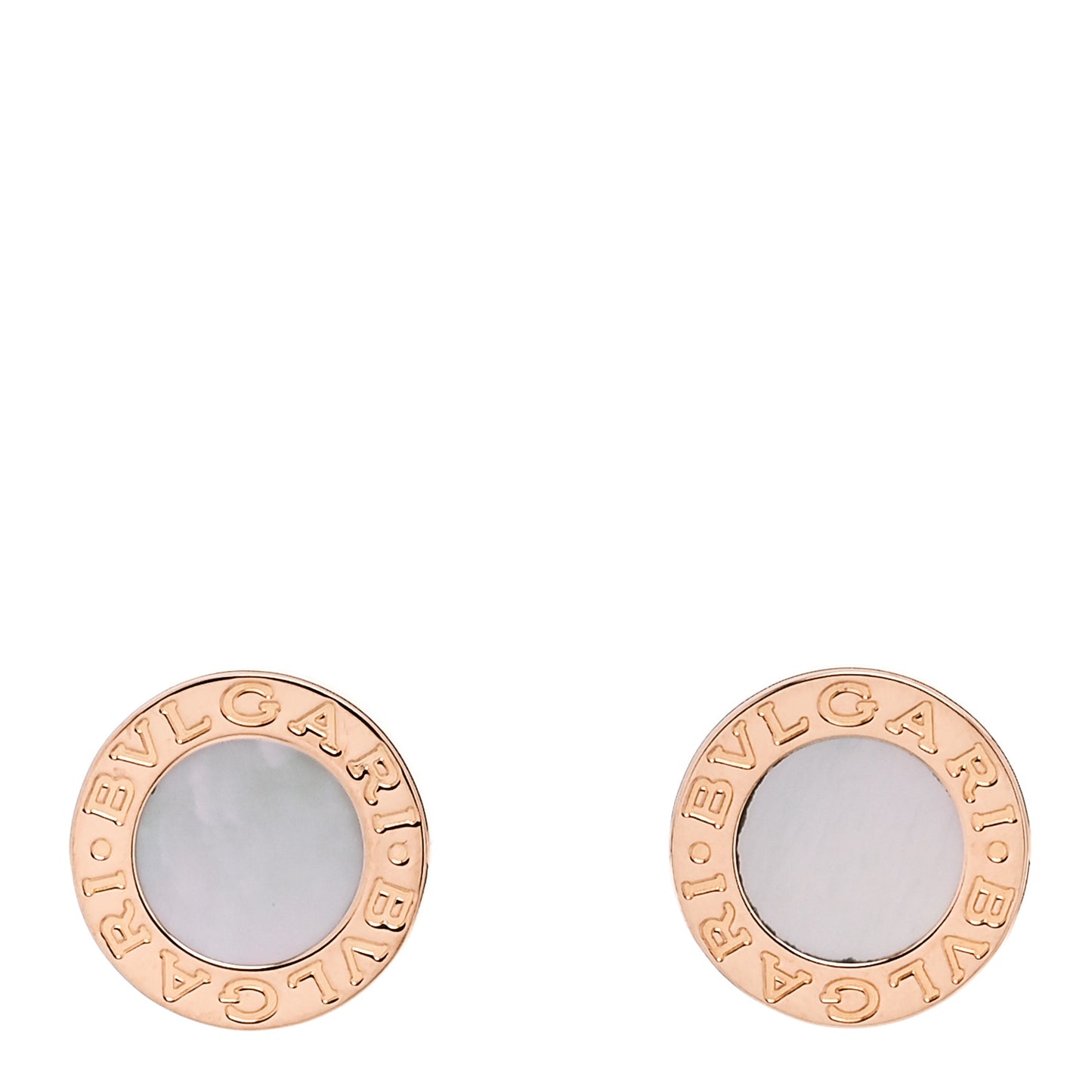 18K Rose Gold Mother of Pearl BVLGARI BVLGARI Stud Earrings