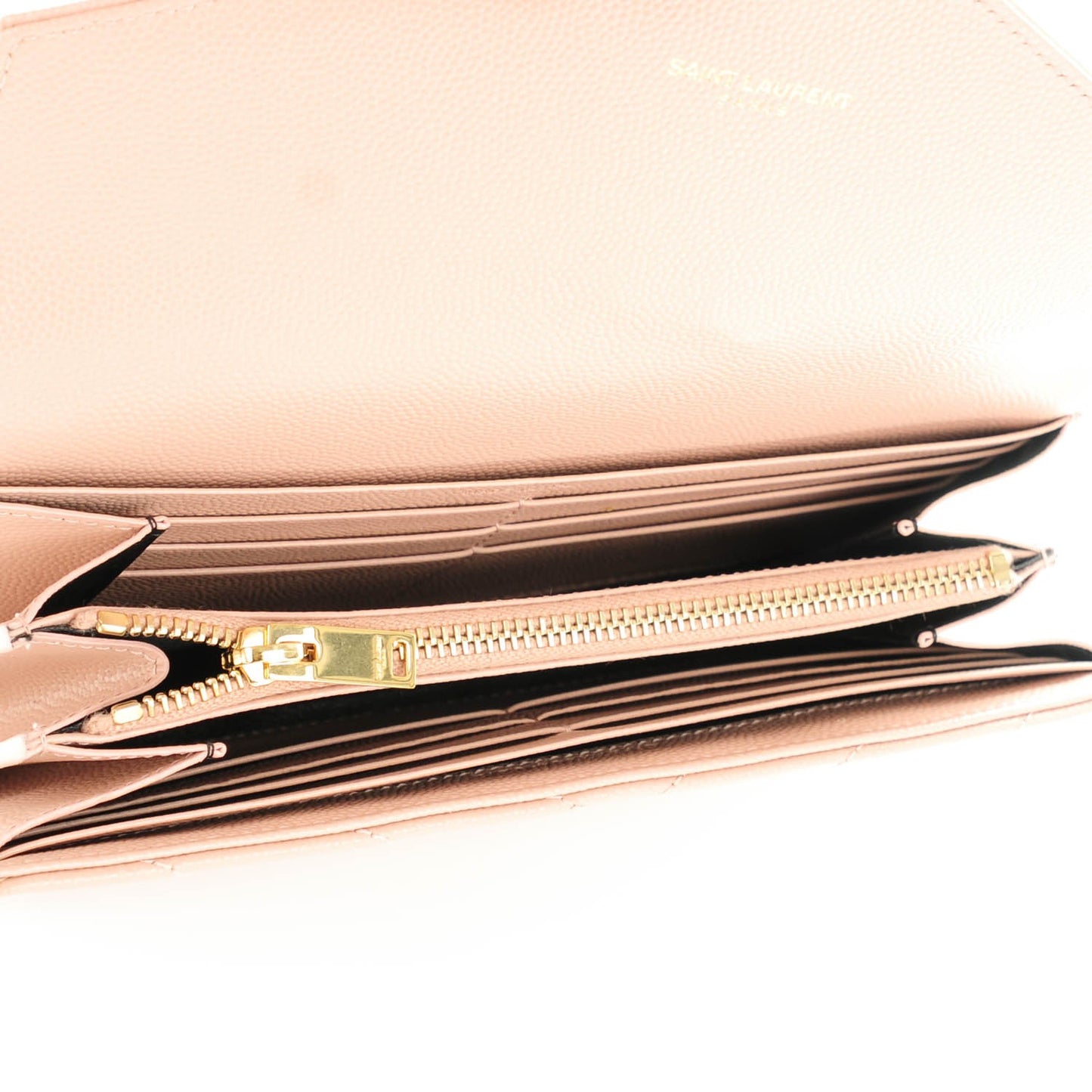 Grain De Poudre Matelasse Chevron Monogram Wallet Pale Blush