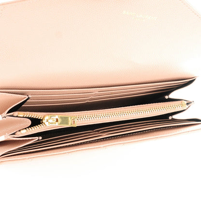 Saint Laurent Grain De Poudre Matelasse Chevron Monogram Wallet Pale Blush 6 of 8