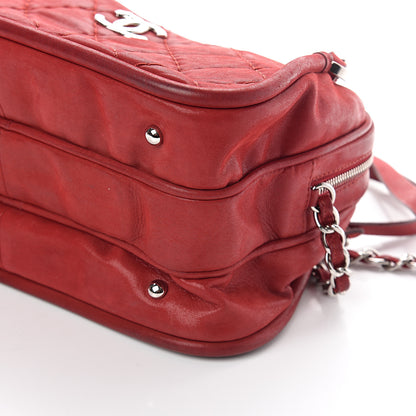 Chanel Iridescent Calfskin Quilted Relax CC Camera Case Red 8 of 8