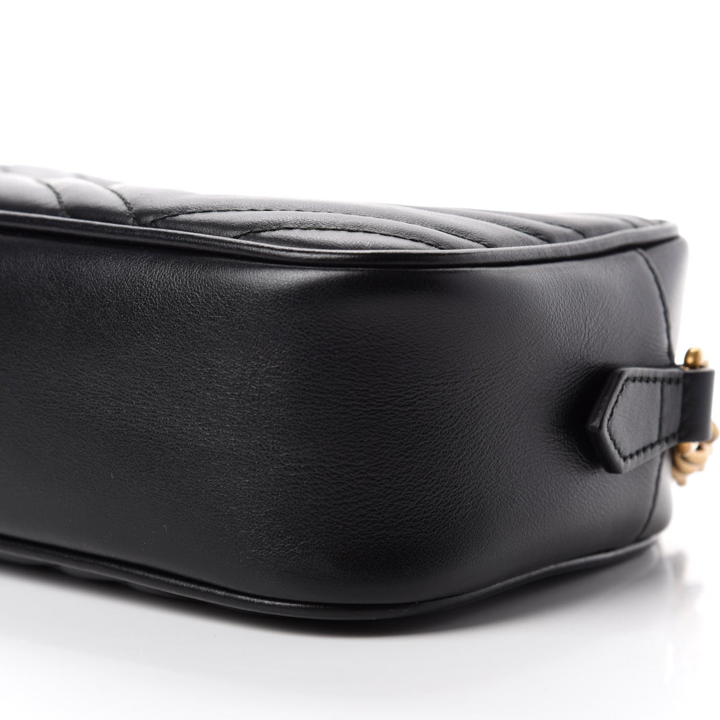 Calfskin Matelasse Small GG Marmont Chain Shoulder Bag Black