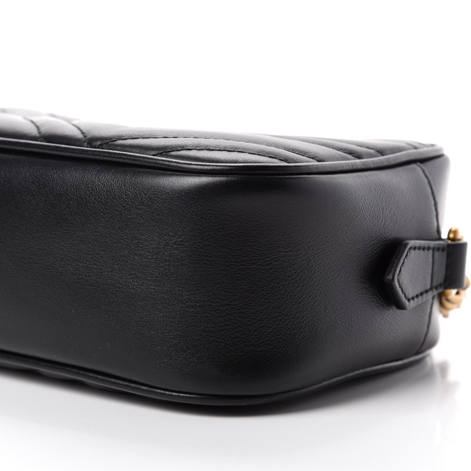 Gucci Calfskin Matelasse Small GG Marmont Chain Shoulder Bag Black 7 of 10