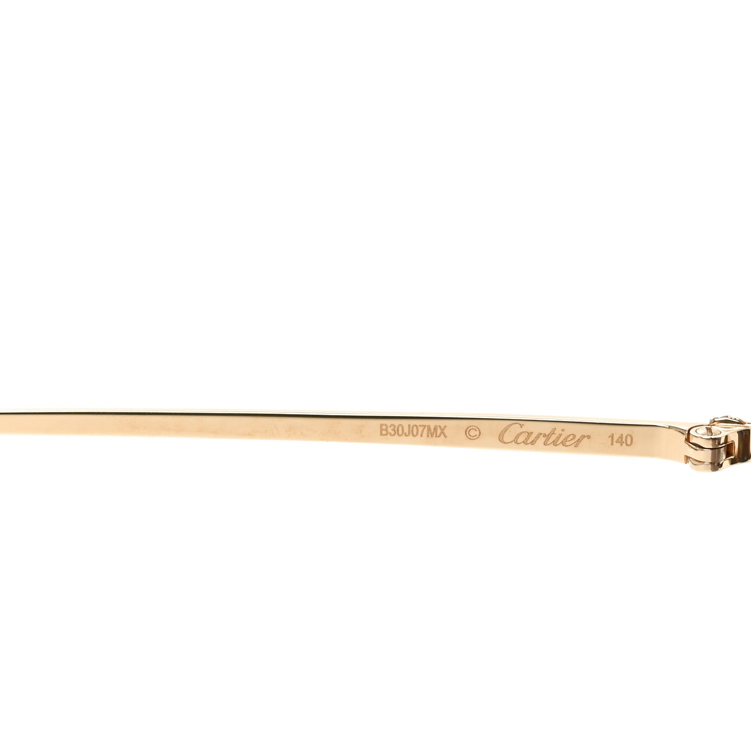Cartier Metal Classic C Rimless Sunglasses CT0550S Gold 5 of 7
