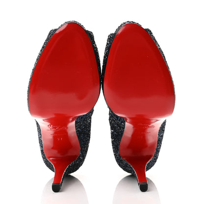 Christian Louboutin Glitter Very Prive 120 Pumps 37 Bleu Marine 6 of 9