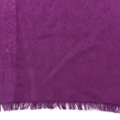 Louis Vuitton Wool Silk Monogram Shawl Cassis 2 of 4