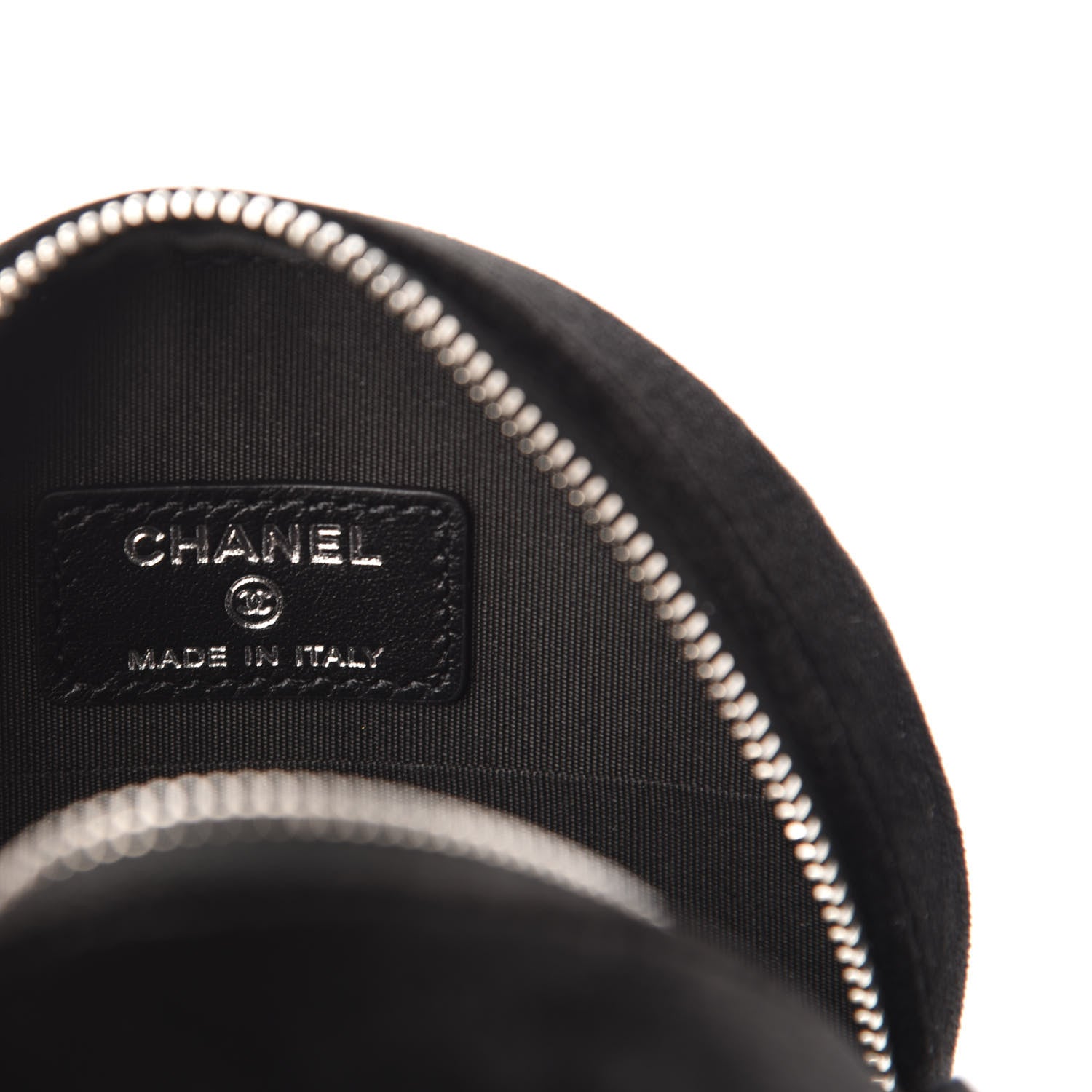 Chanel Suede Camellia Quilted Round Clutch With Chain Black 6 of 11