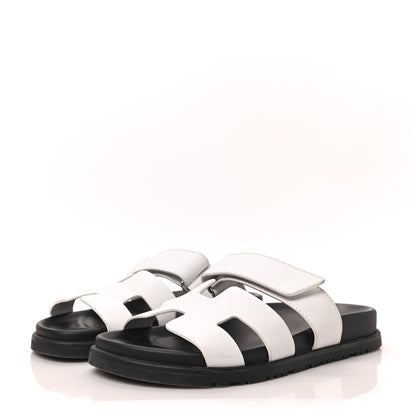 Hermes Calfskin Womens Chypre Sandals 36.5 White 3 of 8