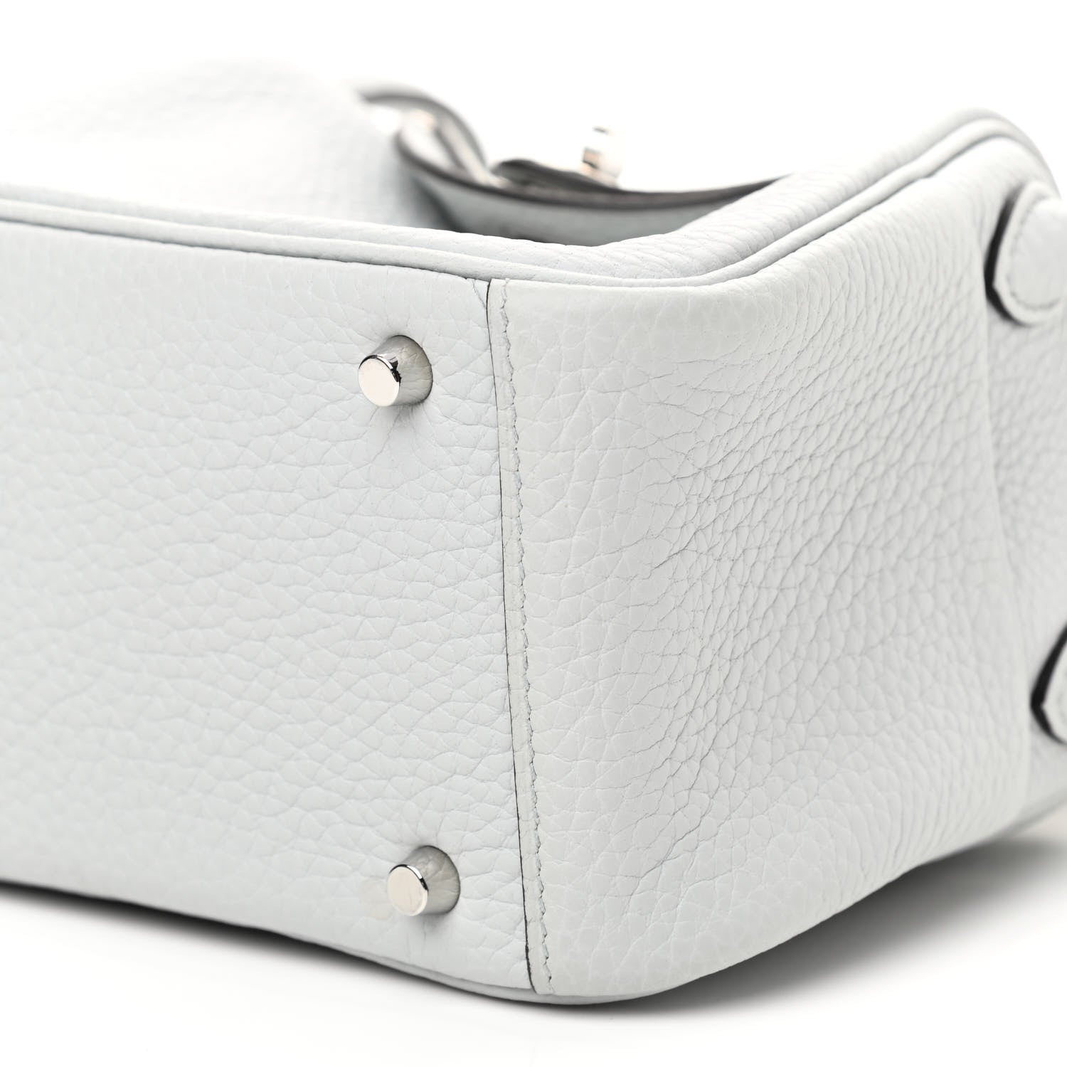 Hermes Taurillon Clemence Mini Lindy 20 Bleu Pale 10 of 12