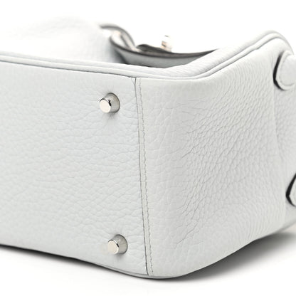 Hermes Taurillon Clemence Mini Lindy 20 Bleu Pale 10 of 12
