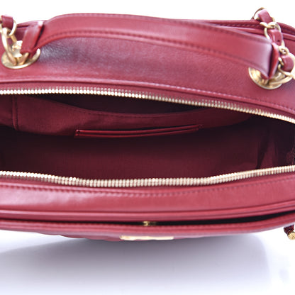 Chanel Calfskin Quilted CC Medium Vanity Case Dark Red 4 of 12