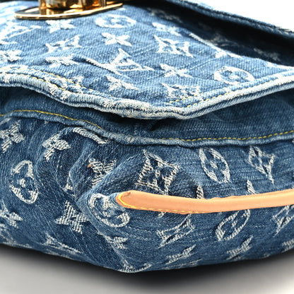 Louis Vuitton Monogram Denim Sac Plat Blue 8 of 9