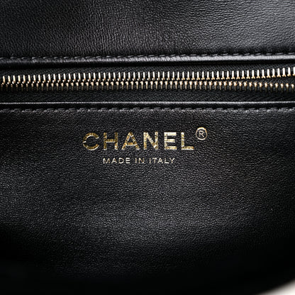 Chanel Shearling Checkered Flap Bag Black White 6 of 12