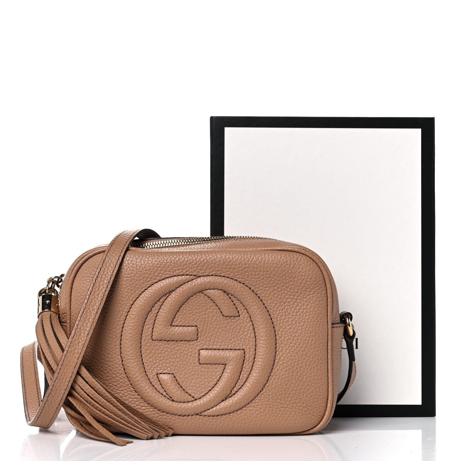 Gucci Pebbled Calfskin Small Soho Disco Bag Camelia 11 of 11