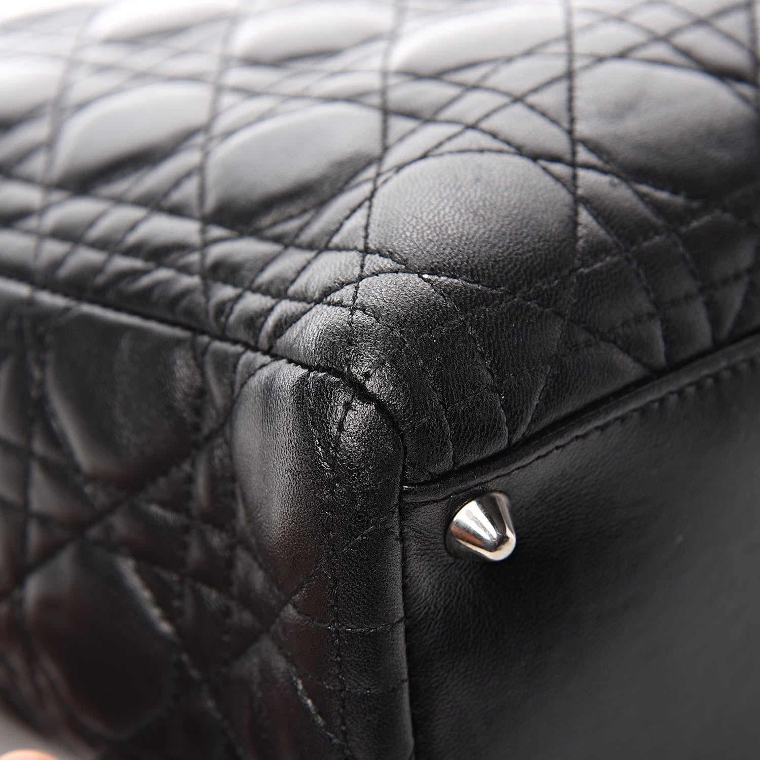 Christian Dior Lambskin Cannage Large Lady Dior Black 10 of 16