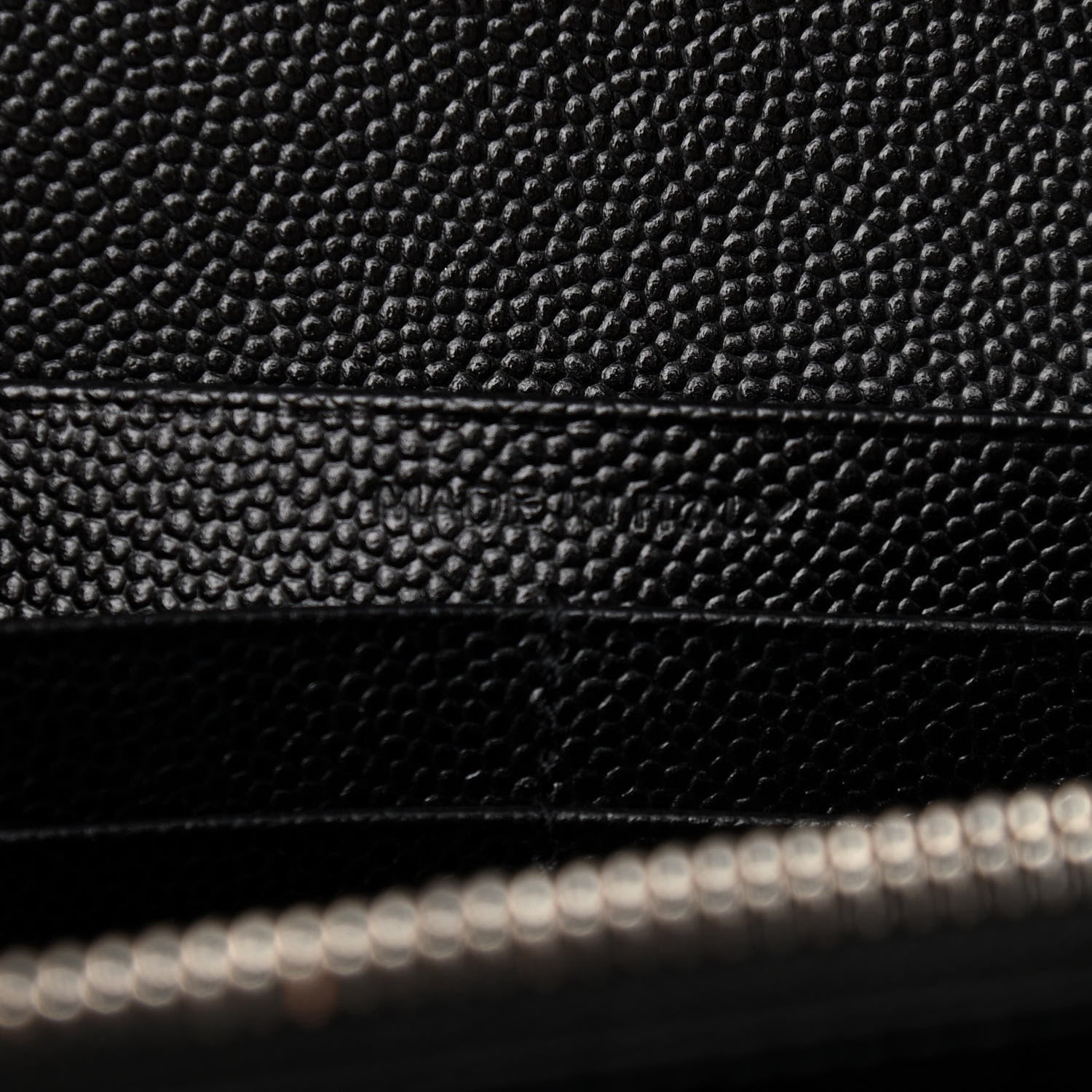 Saint Laurent Grain De Poudre Matelasse Chevron Monogram Chain Wallet Black 7 of 10