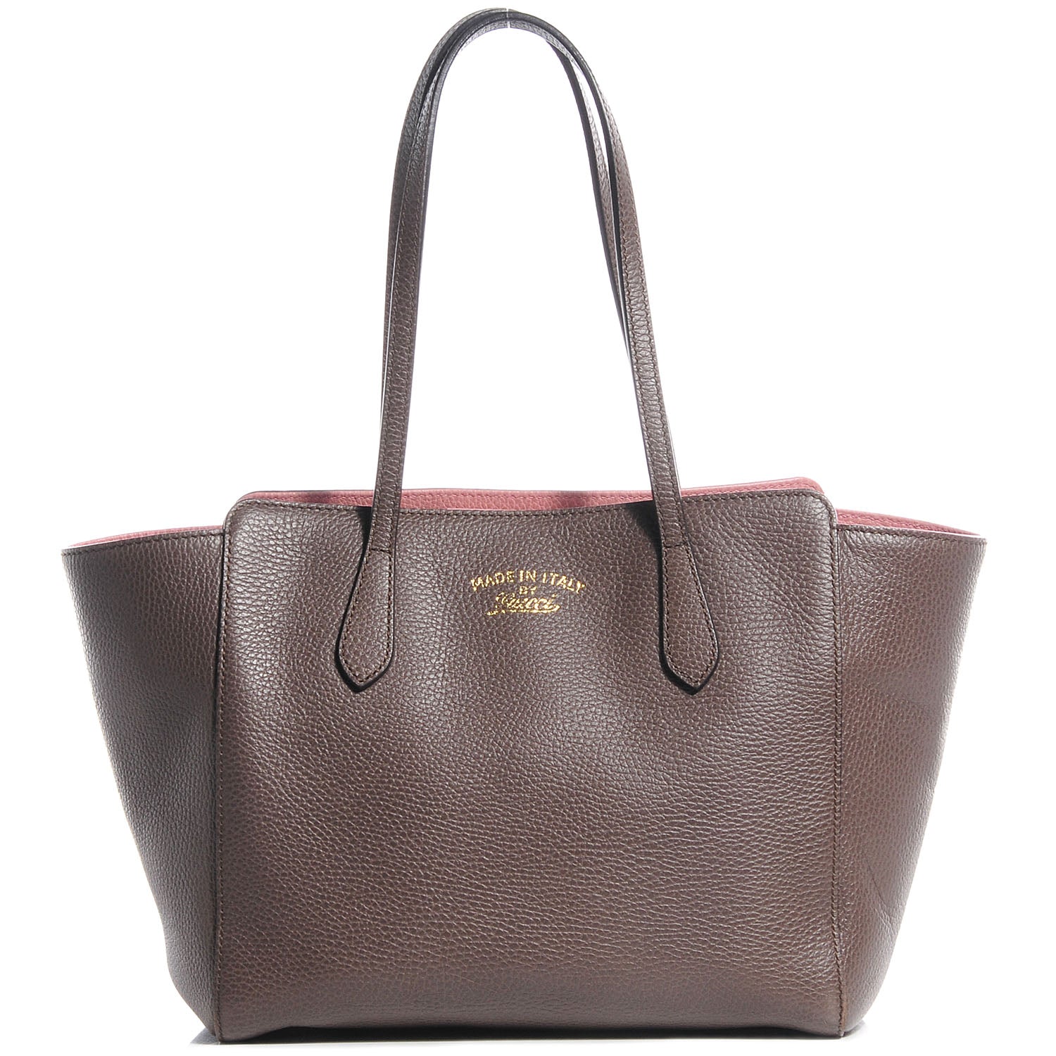 Gucci Dollar Calfskin Small Swing Tote Grey Field Soft Pink 1 of 6