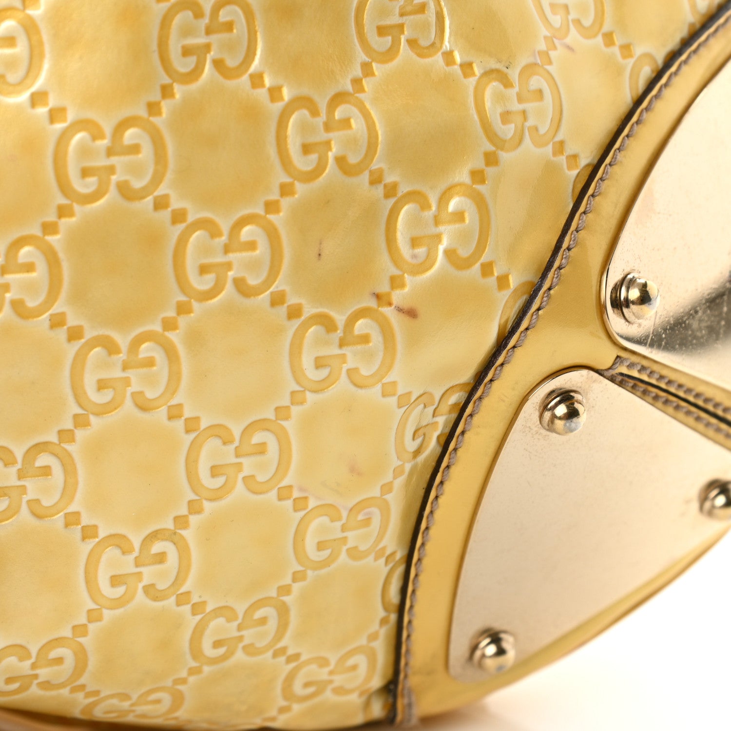 Gucci Shine Guccissima Medium Indy Top Handle Hobo Yellow 18 of 18