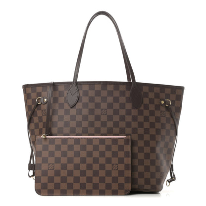 Louis Vuitton Damier Ebene Neo Neverfull MM Rose Ballerine 1 of 11