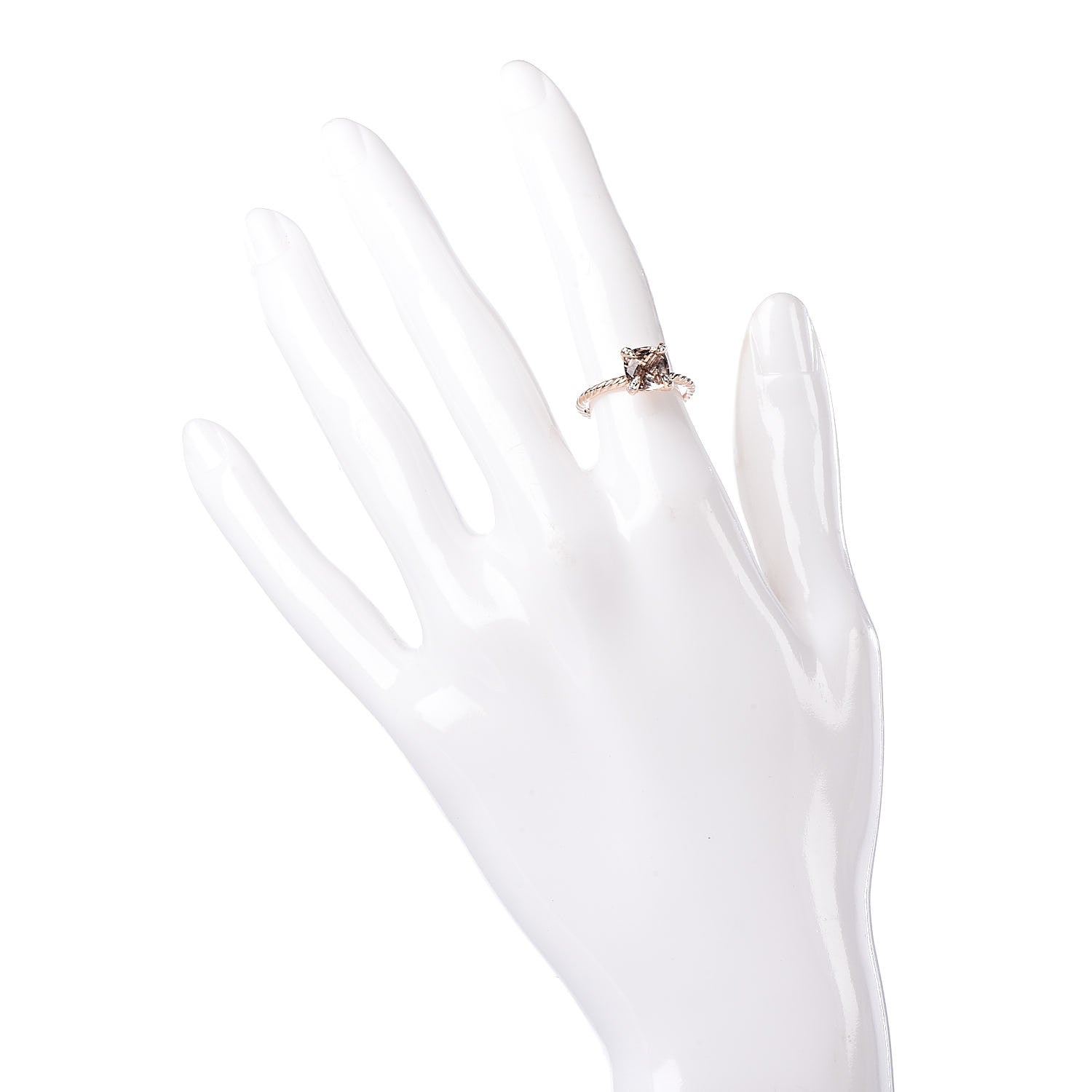 David Yurman 18K Rose Gold Diamond Morganite 7mm Chatelaine Ring 48 4.5 2 of 5