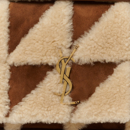 Saint Laurent Suede Shearling Patchwork Monogram Medium Jamie Brown Beige 9 of 11