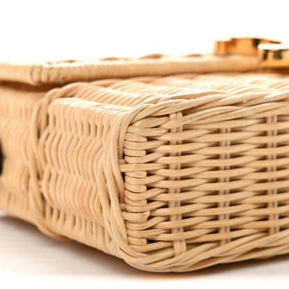 Celine Wicker Calfskin Claude Shoulder Bag Natural 8 of 10